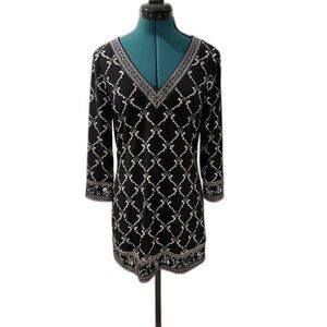 White House Back Market Black Mini Dress Womens Small 3/4 Sleeve